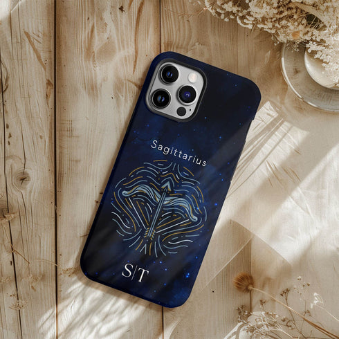 Personalized Blue Zodiac Horoscope Sign iPhone Case